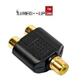 2x RCA Phono Female 1x RCA Phono Female Splitter / Adaptor / Gold plated - ch...