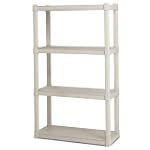 Sterilite 01648501 4-Shelf Shelving Unit, Platinum