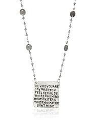 Alisa Michelle Oxidized Moonstone Be Who You Are Stamp Necklace