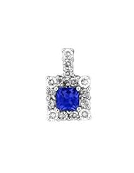 Tanzanite.com 14k White Gold Tanzanite and Diamond Pendant 0.65 CT TW