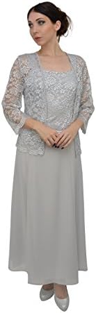 The Dress Outlet Long Formal Lace Dress Jacket Mother of the Bride