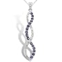 10k White Gold Sapphire and Diamond Twist Pendant