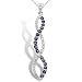 10k White Gold Sapphire and Diamond Twist Pendant