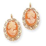 14k 10x14mm Shell Cameo Earrings