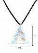 Necklace - N95 - Murano Glass Style - Small Triangle ~ Aqua, White & Gold