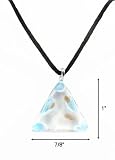 Necklace - N95 - Murano Glass Style - Small Triangle ~ Aqua, White & Gold - B000PSZP48