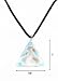 Necklace - N95 - Murano Glass Style - Small Triangle ~ Aqua, White & Gold