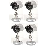 Q-See QD28414C4 4 Pack Weatherproof Outdoor/Indoor Color CCD Camera Kits with 30-Feet Night Vision and Sony Image Sensors