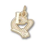 Charlotte Bobcats 1/2in 10k I Heart Logo Pendant/10kt yellow gold