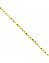 Genuine 14K Yellow Gold 2.0mm Diamond Cut Rope Anklet 10 Inches 100% Satisfaction Guaranteed.
