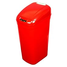 NST Nine Stars DZT-33-1R Infrared Touchless Automatic Motion Sensor Lid Open Trash Can, Red, 8.7-Gallon