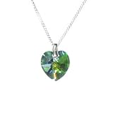 Swarovski Crystal Pendant on Sterling Silver chain - Sahara Heart 14mm