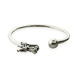 Sterling Silver Dragon Bangle Bracelet