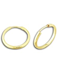 14K Yellow Gold Large Circle Hoop Kids Earrings