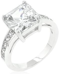 GT-DESIGN Classic Princess Cut Raised Pave Engagement Ring