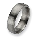 Titanium Beveled Edge 6mm Brushed and Polished Band