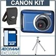 Canon Powershot A495 Digital Camera Kit, - Blue - with 4GB SD Memory Card, Camera Case, Table Top Tripod