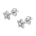 Silver Cubic Zirconia Star Studs