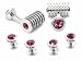 Silver Fuchsia Swarovski Barrel Formal Set by Cuff-Daddy picture