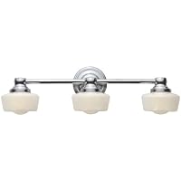 World Imports Lighting 8023-08 Schoolhouse 3-Light Bath Light, Chrome