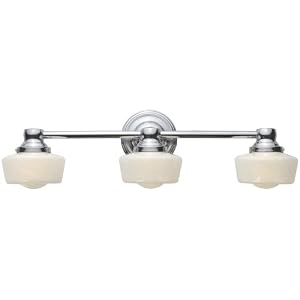 World Imports Lighting 8023-08 Schoolhouse 3-Light Bath Light, Chrome by World Imports