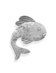 Sterling Silver Oxidized Fish Pin/Pendant