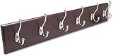 Safco 4217MH Wall Rack, Six Double-Hooks, Wood, Mahogany