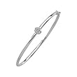 14K White Gold Diamond Bangle Bracelet - 0.04 Ct.