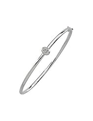 14K White Gold Diamond Bangle Bracelet - 0.04 Ct. -- LIFETIME WARRANTY