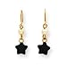 14k Cultured Pearl and Onyx Wire Earrings