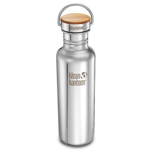 Klean Kanteen Reflect Stainless Steel 27 Ounce Water Bottle with Bamboo Cap