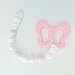 Butterfly Teething Toy and Pacifier Clip, BPA Free Silicone Teether (Pink/Pearl)