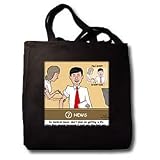 Newscaster and Flu Shot Advisory - Black Tote Bag 14w X 14h X 3d
