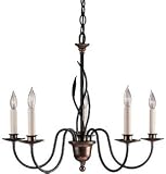 Hubbardton Forge 10-3050-03 5 Light Forged Leaves Chandelier