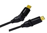 Tera Grand - Premium High Speed HDMI Cable with Ethernet, Swivel HDMI Connectors on Both Ends, Black 6 Ft, Gold Plated Connectors - in Retail Packaging