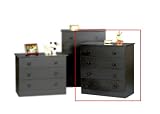 Casual 4 Drawer Chest In Black Finish By Prepac Furniture