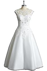 Natural   Waistline Satin Sleeveless Lace Short Evening Dress/Homecoming Dress/Party Dress/Wedding Dress 