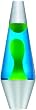 Lava Lite 2124 Classic 14.5-Inch 20-Ounce Silver Lava Lamp, Yellow Wax/Blue Liquid