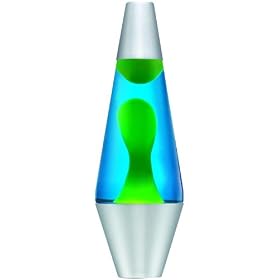 Lava Lite 2124 14.5-Inch Silver Lava Lamp, Yellow Wax/Blue Liquid