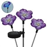 3 - Piece Violet Garden Lights - Solar Powered LED ( Purple / Black ) ( 2.5 &acute; H x .4 &acute; W x 4.5 &acute; D ) - B001BMHG3K