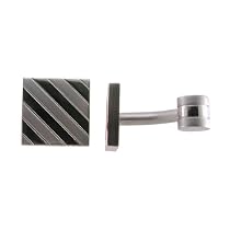 Stainless Steel Cuff Links with Stripe Design