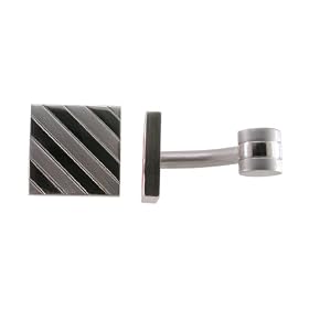Stainless Steel Cufflink w/ Stripe Design