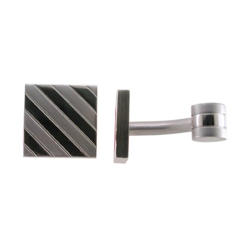 Superior Stainless Steel Cuff Links with Stripe Design