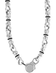 Stainless Steel & Rubber Link Bracelet or Necklace Pendant 24 Inch