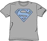 Superman CAROLINA BLUE & NAVY Logo Adult T-shirt Tee Shirt