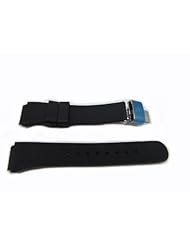 Cerruti Black Rubber Strap with Polished Buckle