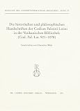 Kataloge der Universit&auml;tsbibliothek Heidelberg: Die historischen und philosophischen Handschriften der Codices Palatini Latini in der Vatikanischen Bibliothek (Cod - Pal: 3 - Veit Probst, Karin Zimmermann, Dorothea Walz