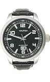 Nautica Black Croco Leather Strap Black Dial Men's Watch #N13551G