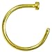20 Gauge 3/8" Yellow Anodized Titanium Nose Hoop
