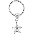 14 Gauge Clear Cubic Zirconia Star Captive Ring